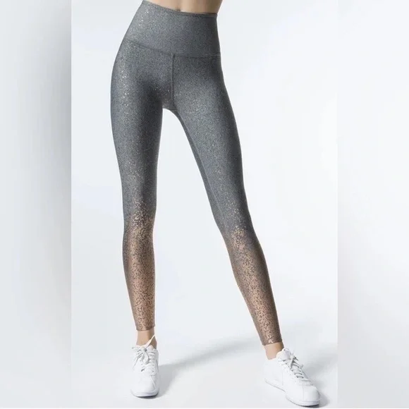 Beyond Yoga Alloy Ombre Shimmer Speckled Leggings in Grey/Rose Gold Size S - Picture 1 of 13